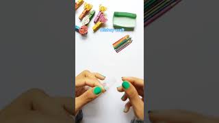 How to Make Mini Colored Pencils Set#diy#art#miniatures#shorts#ytshort