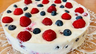 Berry cake without baking. Ягодный торт без выпечки.#bolo #dessert #тортбезвыпечки #дессерт