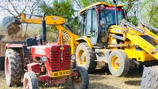 New Jcb 3dx Machine Loading Mud in Mahindra 475 Di Tractor | Jcb Tractor Cartoon | Jcb Tractor | Jcb