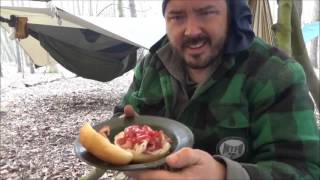 Woodland Bushcraft Camp in our new Parachute Shelter part 1