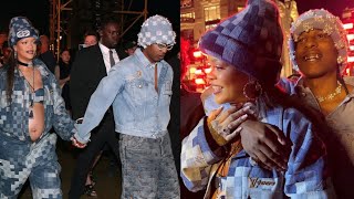 Pregnant Rihanna and A$AP Rocky Twin in Matching Denim Outfits at Louis Vuitton Show ❤