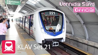 LRT KELANA JAYA LINE KLAV SET 21 ARRIVING & DEPARTING AT SUBANG JAYA STATION