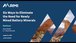 Webinar – Six Ways to Eliminate the Need for Newly Mined Battery Minerals