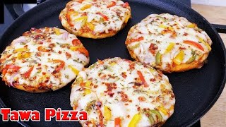 Tawa Pizza🍕 at Home | Healthy Piazza 5 Min. में अब तक का सबसे आसन पिज़्ज़ा Pizza at home without oven