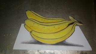 How to draw 3d sketch banana