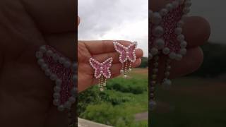 DIY Butterfly Earrings with Glitter sheet🦋/Easy Earrings Making #shorts #ytshorts #earrings #diy