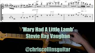 Mary Had a Little Lamb Stevie Ray Vaughan Guitar Tab Transcription Lesson Tutorial How To Play Cover