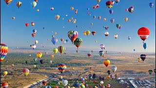 Albuquerque  & it’s International Balloon Fiesta -sky full of colorful balloons-Hot air balloon ride