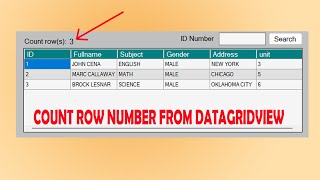 How to count row numbers from Datagridview using vb.net