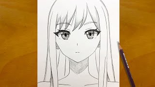 Anime Sketch | How to Draw an Elegant Anime Girl | Step-by-Step Drawing Process