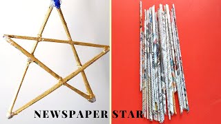 HOW TO MAKE STAR USING NEWSPAPER ROLLS | EASY TO MAKE PAPER STAR | DIY PAPER STAR | STARCRAFT