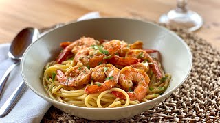 My Spanish Kitchen: Spanish Garlic Shrimp Pasta