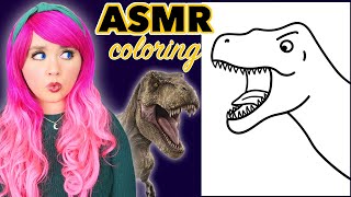 ASMR Coloring a T-Rex Dinosaur | Calming ASMR Coloring for Relaxation & Stress-Relief