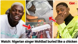 MohBad burial: Bella Shmurda storms burial ground, seized MohBad coffin. - Watch