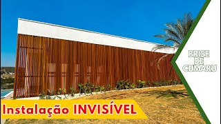 Instalação invisível na fachada - Brise de cumaru