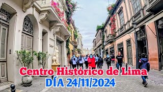 LIMA PERÚ 4K | ASÍ LUCE EL CENTRO HISTÓRICO DE LIMA | DÍA 24/11/2024