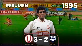 Universitario 3-2 Cienciano | PARTIDAZO | Resumen | Goles de Roberto Martinez y Alex Rossi | 1995⚽🎞