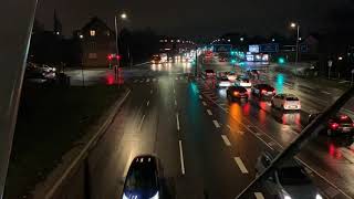 Driving Downtown traffic Time Lapse on near Highway 🛣- Copenhagen, Denmark