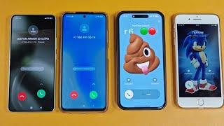 TWO APPLE VS TWO XIAOMI INCOMING CALL IPHONE 16 PRO MAX & 8 PLUS VS XIAOMI 14T & POCO X3 PRO