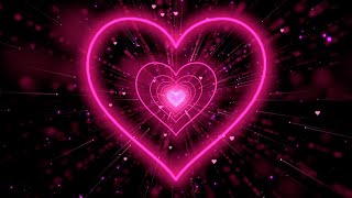 Heart tunnel background💖Pink Heart Background | Neon Heart Background Video [3Hours]