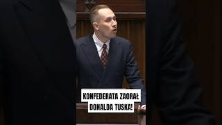 POSEŁ KONFEDERACJI WSZEDŁ NA MÓWNICĘ I ZAORAŁ DONALDA TUSKA! #polityka #sejm #polska #cyrk