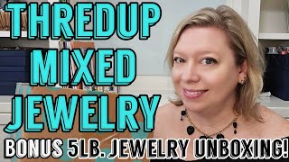 Kurt Geiger, NAMEBRANDS and Gemstones! Thredup Mixed Jewelry Box Unboxing! PLUS a 5lb. wearable lot!