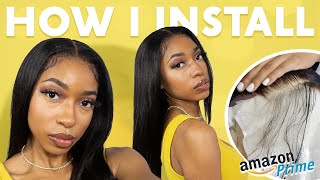 AMAZON STRAIGHT LACE FRONTAL WIG | How I Install