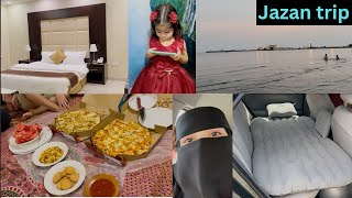 A day in jazan city || Jazan beach 🏝️hotel room tour #explore #pakistanivloggerinsaudiarabia