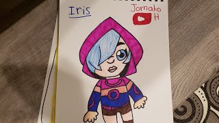 I drew a cartoon iris skin from fortnite