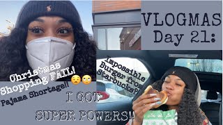 VLOGMAS DAY 21: Christmas Shopping FAIL | Negro Solstice | Starbucks Impossible Burger YAY OR NAH!