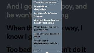 Espresso - Sabrina Carpenter #songs #spotify #musiclyrics #lyrics #songlyrics #espresso