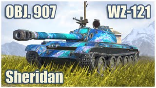 WZ-121, Объект 907 & Sheridan • WoT Blitz Gameplay