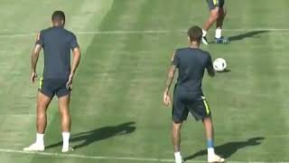 MARCELO NO treino da Brasil x Neymar