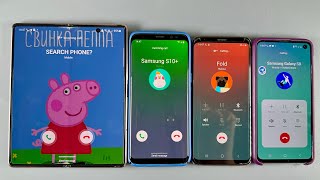 Samsung Galaxy Fold 2 + Samsung S8 + Samsung S9 + Samsung S10e Incoming vs Outgoing Call