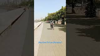 Cycling on Marine Drive Mumbai