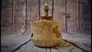 Woodturning - Turning beautiful Maple burl into lidded box!