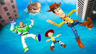 GTA 5 • TOY STORY • Buzz Lightyear x Woody x Jessie Funny Ragdoll Falls episode 19