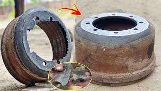 How to Repair Broken Brake Drum of Truck That’s are Another Level Repairing  Interesting mechanic