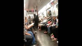 Hip hop dancers on NYC subway