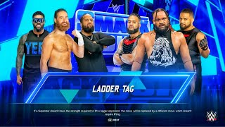 Sami Zayn, Jey USO & Jimmy Uso Vs The Bloodline - Tag Team Ladder Match | WWE 2k24