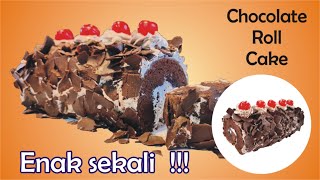 BOLU GULUNG COKLAT SUPER LEMBUT - COKLAT ROLL CAKE LEMBUT SEKALI