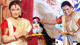 Rani Mukherjee Celebrates Sindhoor Khela At North Bombay Sarbojanin Durga Puja 2024