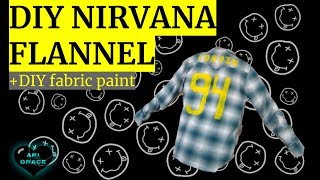 DIY KURT COBAIN FLANNEL- (MAKE YOUR OWN BAND MERCH!)