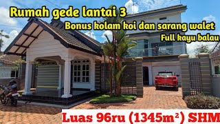 Rumah gede 3 lantai bonus sarang walet dan kolam | Air sumber jernih cocok untuk cetak Koi kontes