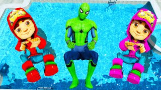 GTA 5 Rainbow Spiderman & Rainbow Subway Surfers Crazy Water Ragdolls Fails(Funny Moments)