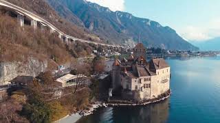 Chillon Castle: A Majestic Aerial Tour of Swiss History and Beauty 🏰🚁