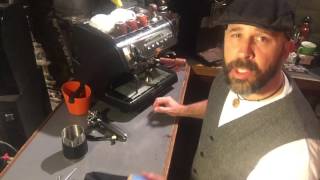 LaSpaziale Pt 1 Pulling a double shot of espresso