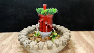 Beautiful fountain waterfall water fountain very easy to make at home