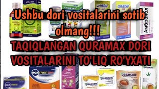 Taqiqlangan Quramax dori vositalarining to'liq ro'yxati. Dok-1 max va boshqa dorilar