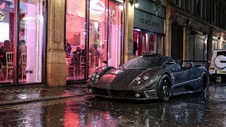 The Pagani Zonda 760RS braving HEAVY RAIN in London!